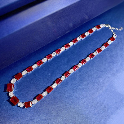 Lüks Gelinlik Pembe / Yeşil Gemstone Kolye Düğün ve Hediye için