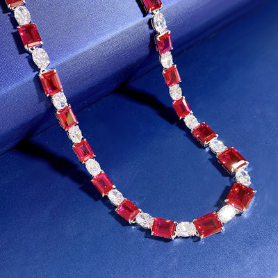 Lüks Gelinlik Pembe / Yeşil Gemstone Kolye Düğün ve Hediye için
