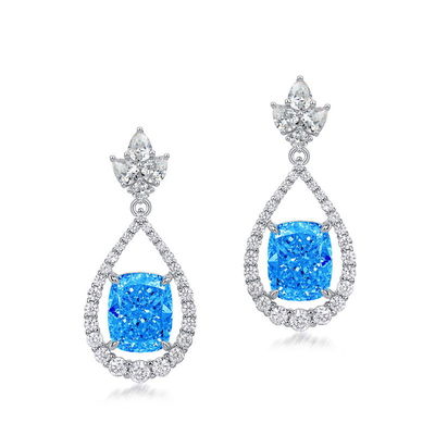 Şık 925 Sterling Gümüş Pembe Gemstone Oval Halo Küpeler