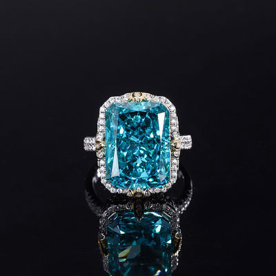 Mor / Akva Mavi / Sarı Gemstone 925 Sterling Gümüş Zirkon Nişan Yüzüğü
