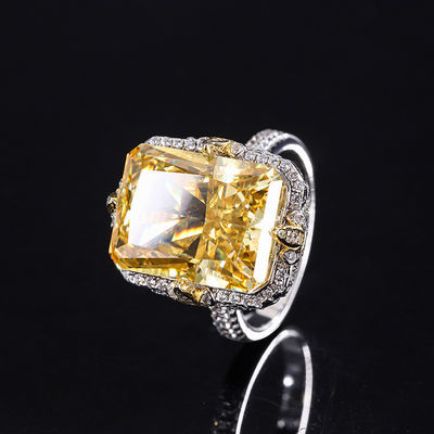 Mor / Akva Mavi / Sarı Gemstone 925 Sterling Gümüş Zirkon Nişan Yüzüğü