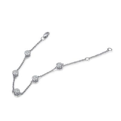 Parlak Yükseltilmiş 925 Sterling Gümüş Moissanite Elmas Bilezik Kadınlar