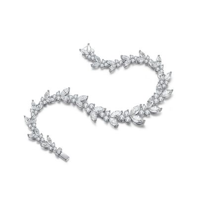 18K altın buğday kulağı Moissanite Tennis Bilezik Nişan için