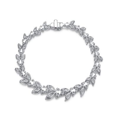 18K altın buğday kulağı Moissanite Tennis Bilezik Nişan için