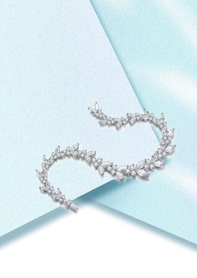 18K altın buğday kulağı Moissanite Tennis Bilezik Nişan için