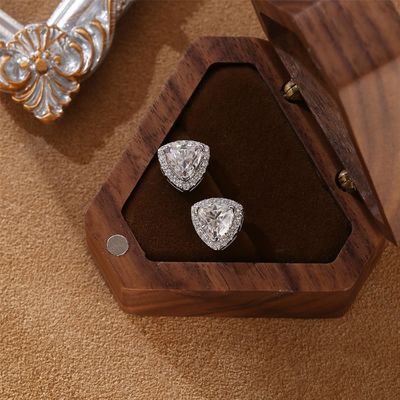 Moissanite 925 Sterling Gümüş Stud Kulaklık Destek OEM ODM