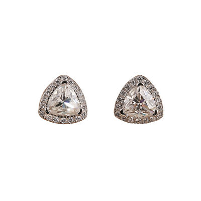 Moissanite 925 Sterling Gümüş Stud Kulaklık Destek OEM ODM