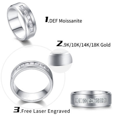 18k altın Moissanite elmas nişan yüzüğü özel renk