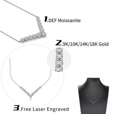 18K Altın Moissanite Elmas Gülümseme Kolye Kolye Hediye vermek için