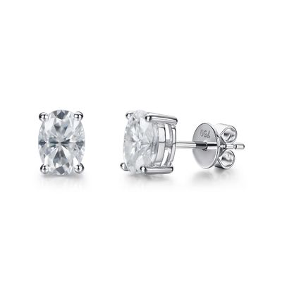 18k altın Moissanite elmas oval küpeler hediye olarak