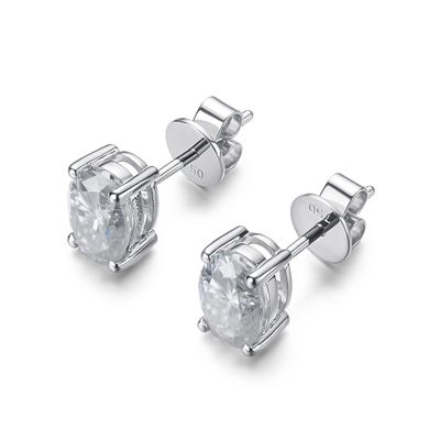 18k altın Moissanite elmas oval küpeler hediye olarak