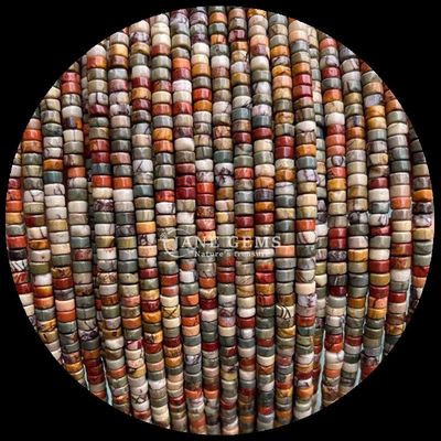 Gem Bead Labradorit/Kırmızı Turkuaz/Lapis Lazuli/Unakite Davul Şekli İyileştirici Enerji İçin Sıvı Tüylüler