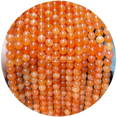 Cümle Doğal Kristal Gemstone Yuvarlak Kalsedon Boncukları Yeşim Yuvarlak Yumuşak Boncuk Aksesuarları DIY Bilezik Kolye