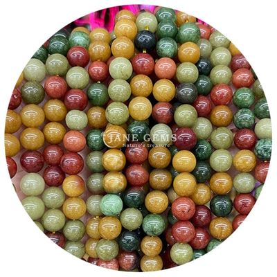 Cümle Doğal Kristal Gemstone Yuvarlak Kalsedon Boncukları Yeşim Yuvarlak Yumuşak Boncuk Aksesuarları DIY Bilezik Kolye