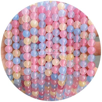 Toptan yuvarlak doğal taş boncuklar yuvarlak gevşek taş boncuklar aksesuarlar 8mm akvamarin gevşek boncuklar DIY mücevher için