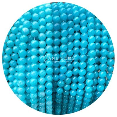 Toptan yuvarlak doğal taş boncuklar yuvarlak gevşek taş boncuklar aksesuarlar 8mm akvamarin gevşek boncuklar DIY mücevher için