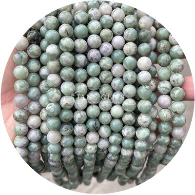Toptan yuvarlak doğal taş boncuklar yuvarlak gevşek taş boncuklar aksesuarlar 8mm akvamarin gevşek boncuklar DIY mücevher için