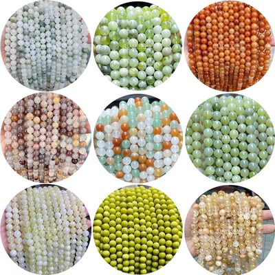 Toptan yuvarlak doğal taş boncuklar yuvarlak gevşek taş boncuklar aksesuarlar 8mm akvamarin gevşek boncuklar DIY mücevher için