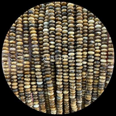 Doğal Kristal Gemstone Rondelle Abacus Form Amazonite Tiger Eye Yoga Bilezikleri için gevşek boncuk telleri