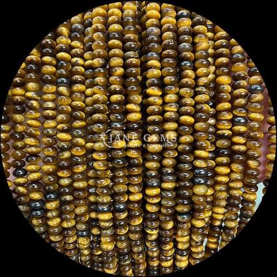 Doğal Kristal Gemstone Rondelle Abacus Form Amazonite Tiger Eye Yoga Bilezikleri için gevşek boncuk telleri