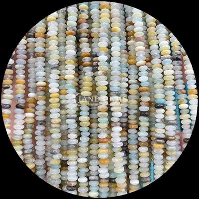 Doğal Kristal Gemstone Rondelle Abacus Form Amazonite Tiger Eye Yoga Bilezikleri için gevşek boncuk telleri