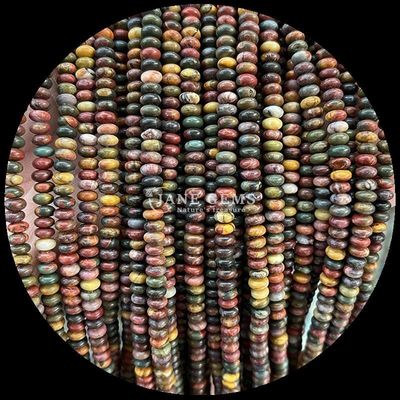 Doğal değerli taş Rondelle Abacus Şekilli Boncuk Pembe Aventurine Lapis Lazuli İyileştirici enerji için gevşek boncuk telleri