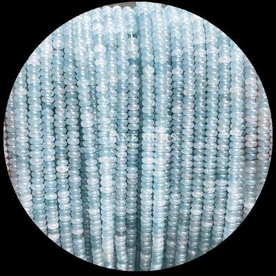 Taşlar İnce Özel Boyut Rondelle Abacus Şekli Gemstone Çılgın Agate Aquamarine Mücevher Yapımı için gevşek inciler