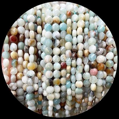 Düz şekilli yüzlü boncuklar Kristal taş yuvarlak şekil DIY mücevher yapımı için gevşek boncuk telleri