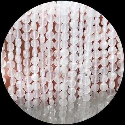 Düz şekilli yüzlü boncuklar Kristal taş yuvarlak şekil Ametist Gül Kuvars DIY Mücevher yapımı için gevşek boncuk telleri