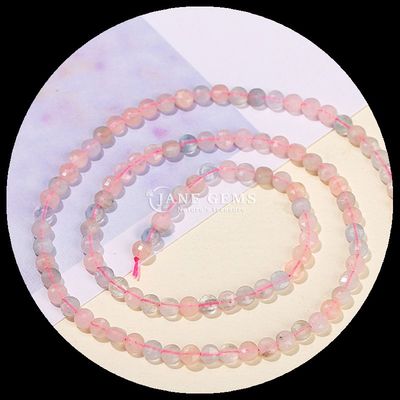 Düz şekilli yüzlü boncuklar Kristal taş yuvarlak şekil florit prehnite DIY mücevher yapımı için gevşek boncuk telleri