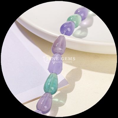 Düzensiz Fluorit Boncukları Kristal Gemstone Yuvarlak Tüp Şekli Su Damlası Şekli Çıkarsız Boncuk Telleri DIY Mücevher Yapımı için