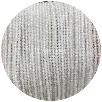 Gem Bead Doğal Kristal Yüzlü Yuvarlak Şekil Küçük Beyaz Yeşim Hurlite Bilezikler için gevşek boncuk telleri