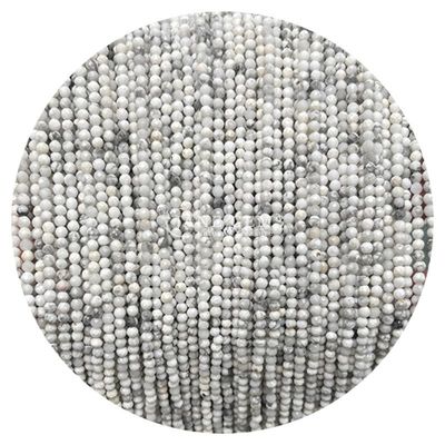 Gem Bead Doğal Kristal Yüzlü Yuvarlak Şekil Küçük Beyaz Yeşim Hurlite Bilezikler için gevşek boncuk telleri