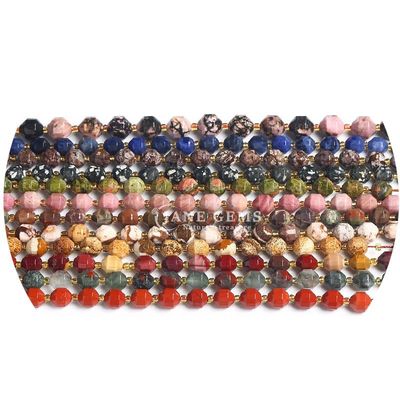 Cümle Doğal Kristal Gemstone Zeytinyağı Şekilli Boncuklar Yüzlü Boş Taş Boncuk Aksesuarları Rombus Boncuk Aralıklandırıcı