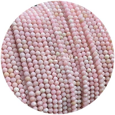Çilek Kvarç Pembe Opal Mücevherler Boncuk Doğal Kristal Yüzlü Yuvarlak Şekil Bilezikler için küçük gevşek boncuk iplikleri