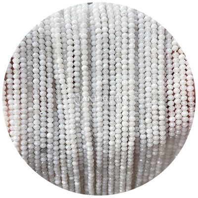 Beyaz Siyah Çalcedony Gemler Mermi Doğal Kristal Yüzlü Abacus Şekli Bilezikler için küçük gevşek mermi telleri