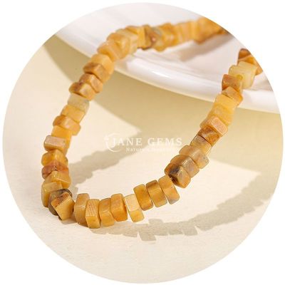 Alışveriş Alışveriş Doğal Yeşim Çıkarlı Boncuklar Gerçek Beyaz Opal Çıkarlı Boncuklar Kare Dilimli Şekil Çıkarlı Boncuklar DIY Mücevherler İçin Aralıklandırıcı