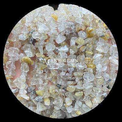 Citrine Siyah Rutile Taşlar Mermi Doğal Kristal Düzensiz Şekil Çip Çakıl Taş Çıkarlı Mermi Dalları Bilezikler İçin