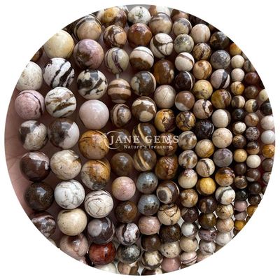 Alışveriş Alışveriş Doğal Taş Yuvarlak Çıplak Boncuklar 8mm Pembe Zebra Jasper Çıplak Boncuklar Turmalin Yuvarlak Boncuklar Mücevherler İçin Aralıklandırıcılar