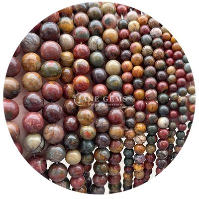 Alışveriş Alışveriş Doğal Taş Yuvarlak Yumuşak Mühürler 8mm Hematit Yumuşak Mühürler Lava Taşı Yuvarlak Agat Mühürler Mücevherler için Aralıklandırıcılar M