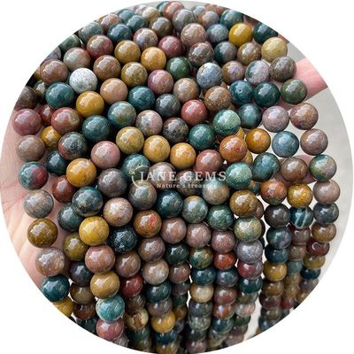 Alışveriş Alışveriş Doğal Taş Yuvarlak Yumuşak Mühürler 8mm Hematit Yumuşak Mühürler Lava Taşı Yuvarlak Agat Mühürler Mücevherler için Aralıklandırıcılar M