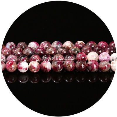 Alışveriş Alışveriş Doğal 2A Erik Çiçeği Turmalin Yuvarlak Sıvı İnciler Ay Taşı Florit Güneş Taşı İnciler Mücevherler için Aralık