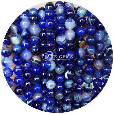 Cümle Doğal Taş Yuvarlak Yumuşak Mühürler 8mm Mavi Alçak Alçak Mühürler Yuvarlak Hematit Mühürler Mücevher Yapımı için Aralıklandırıcılar