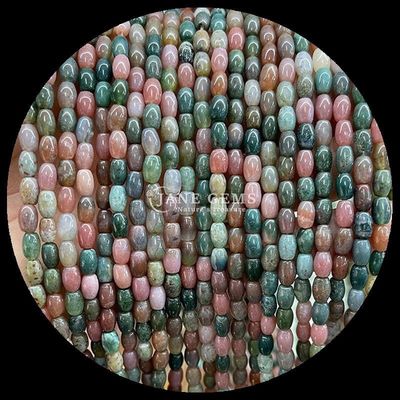 Hint Agate Yeşil Nokta Limon Yeşim Gem Bead Doğal Kristal Pirinç Şekli Taş Soluk Bead Strands Bilezikler İçin