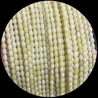 Hint Agate Yeşil Nokta Limon Yeşim Gem Bead Doğal Kristal Pirinç Şekli Taş Soluk Bead Strands Bilezikler İçin