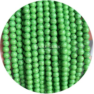 Toptan Howlite yuvarlak taş gevşek boncuklar Turkuaz gevşek boncuklar yuvarlak boncuklar Mücevher yapımı için aralıklar