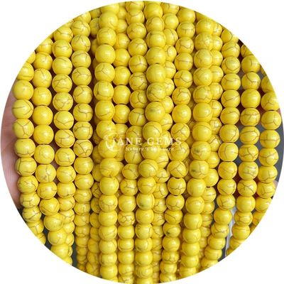 Toptan Howlite yuvarlak taş gevşek boncuklar Turkuaz gevşek boncuklar yuvarlak boncuklar Mücevher yapımı için aralıklar