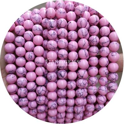 Toptan Howlite yuvarlak taş gevşek boncuklar Turkuaz gevşek boncuklar yuvarlak boncuklar Mücevher yapımı için aralıklar