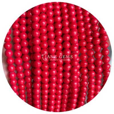 Toptan Howlite yuvarlak taş gevşek boncuklar Turkuaz gevşek boncuklar yuvarlak boncuklar Mücevher yapımı için aralıklar