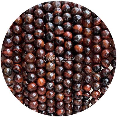 Alışveriş Alışveriş Doğal Taş Yuvarlak Çıplak Boncuklar 8mm Kaplan Gözü Çıplak Boncuklar Gül Kırmızı Kaplan Gözü Yuvarlak Boncuklar Mücevherler için Aralıklar